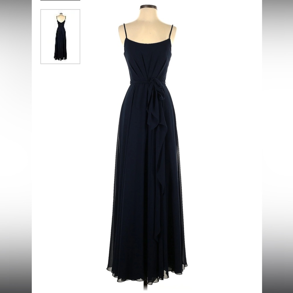 NWT Amsale “Campbell” Black Bridesmaid/Black Tie/Prom Floor Length Dress Size 2